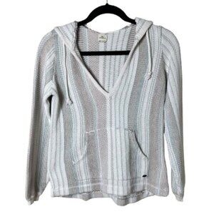 O'NEILL Bonfire Beach Hoodie Striped Pullover Knit Sweater Size XS
